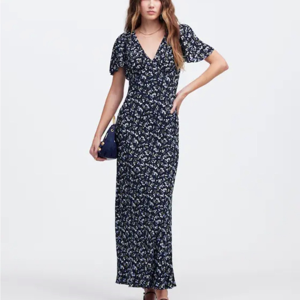 Madewell Blue and White Floral Maxi Dress NWT